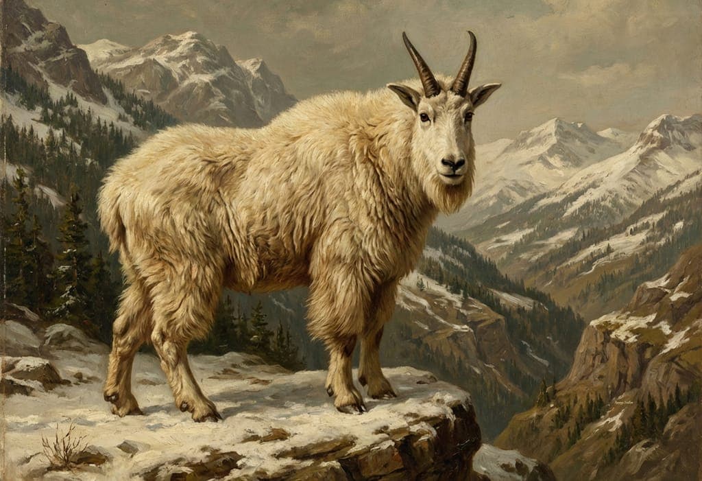 Portrait Of A Mountain Goat