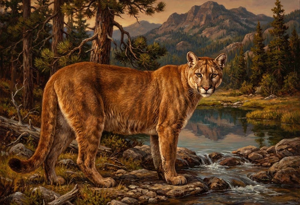 Portrait Of A Mountain Lion