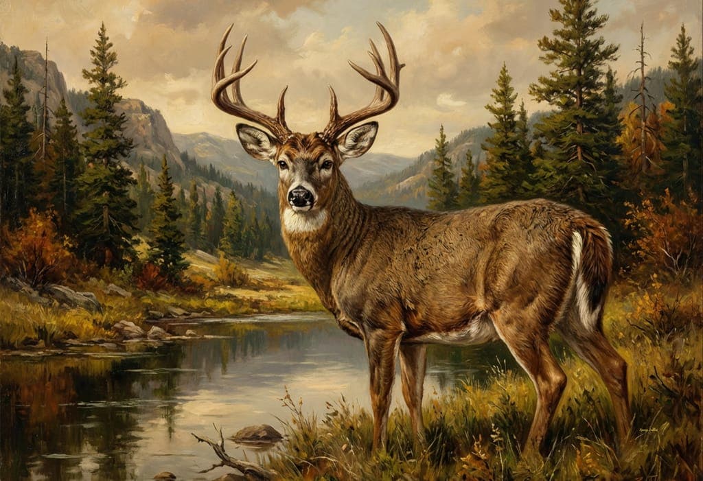 Portrait Of A White Tailed Buck